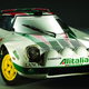 A photo of a Lancia Stratos rally car in the Alitaia livery.